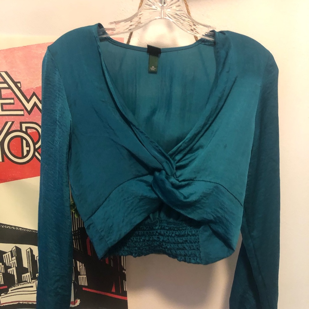 Teal crop top